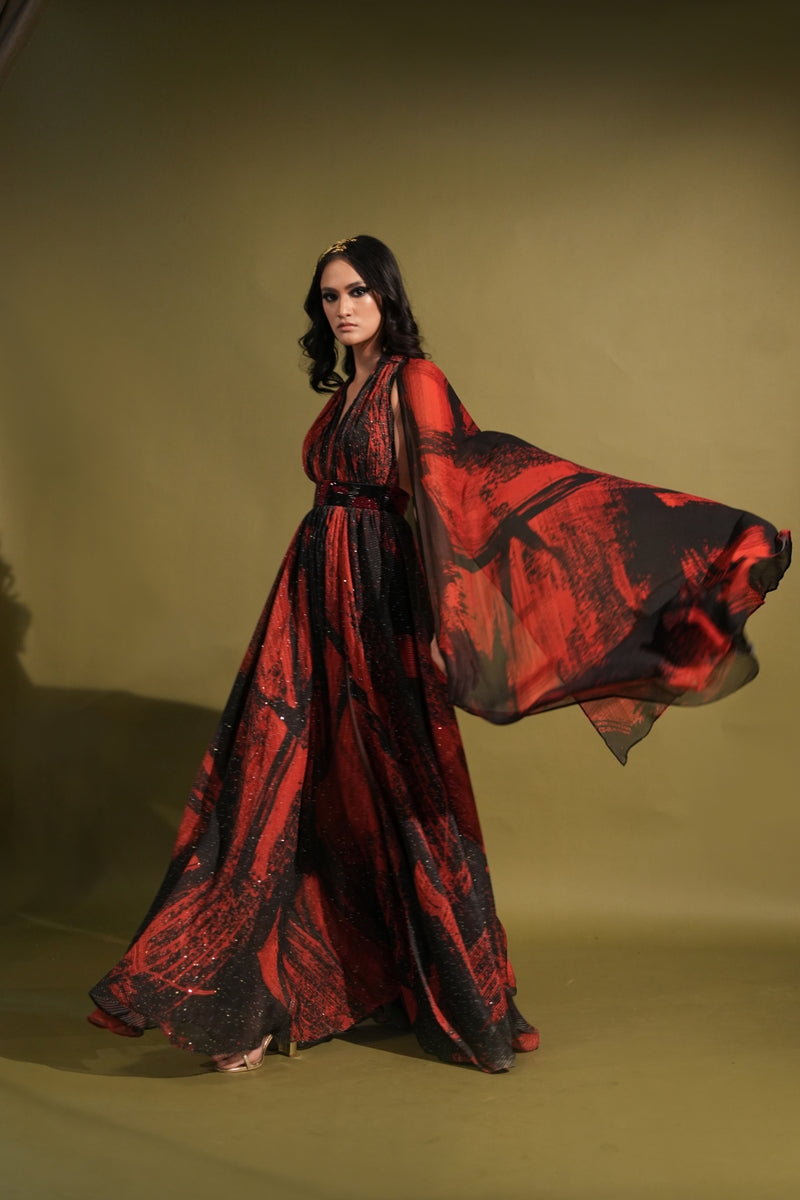 Gothic Black and Red Sweetheart Wedding Dresses with Cape Appliques Bridal  Gown | eBay